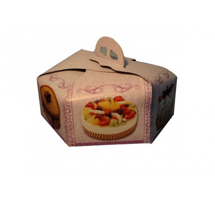 No 2 Standart Altıgen Saplı Turta Kutusu  (100'lü Paket)
